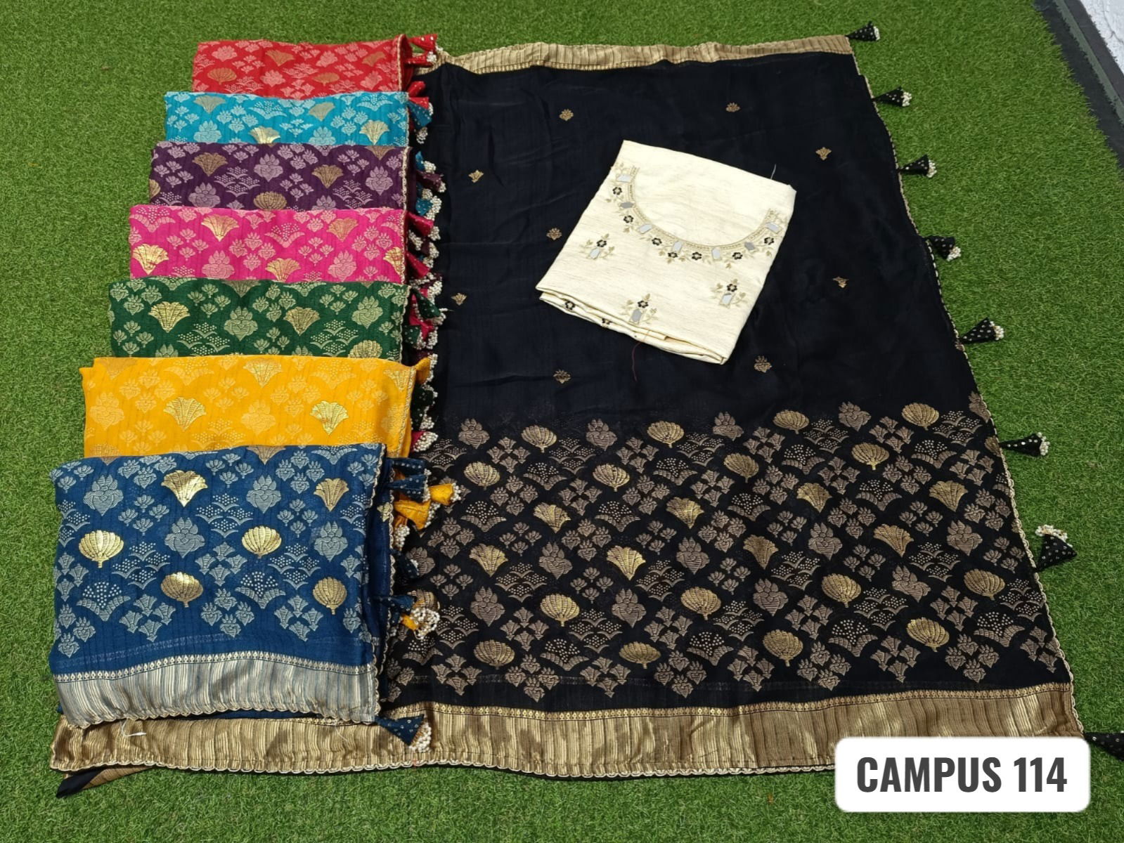 Campus 114 By Kalpatru Mosh Chiffon Printed Sarees Wholesale Market In Surat